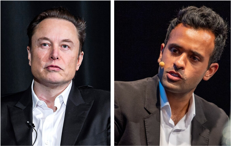 Elon Musk (Left) and Vivek Ramaswamy (Right)